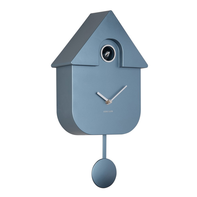 Present Time Karlsson Wall Clock Modern Cuckoo Metallic